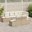 Havesofa Sæt med pude 7 pcs Beige og creme Polyrattan