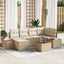 Havesofa Sæt med pude 7 pcs Beige og creme Polyrattan