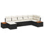 Havesofa Sæt med pude 8 pcs Sort og Cream Polyrattan