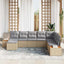 Havesofa Sæt med pude 9 pcs Beige og lys grå Polyrattan