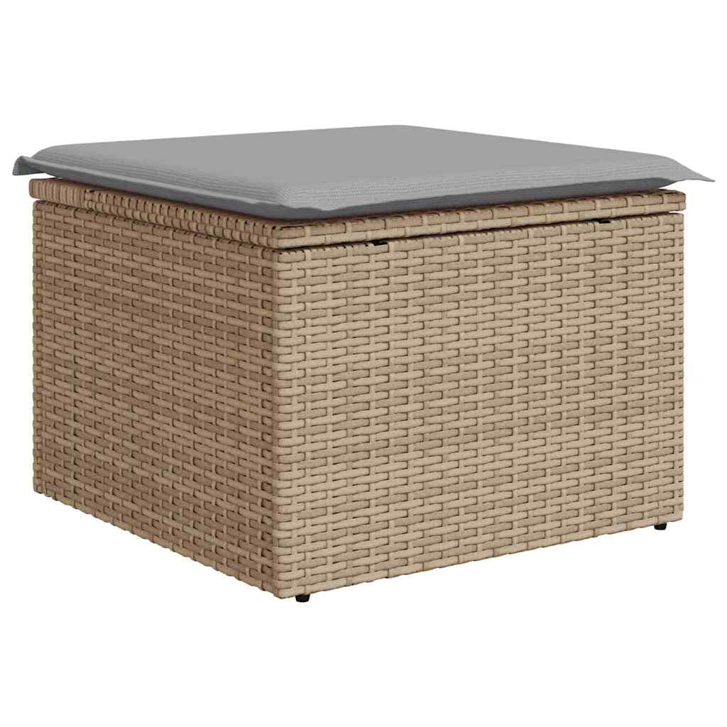 Havesofa Sæt 9 stk. 8-Antal sæder Beige og lys grå Polyrattan