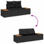 Havesofa Sæt med pude med opbevaring 6 pcs Sort Polyrattan