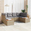 Havesofa Sæt med pude 6 pcs Beige og lys grå Polyrattan