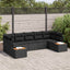 Havesofa Sæt med pude med opbevaring 7 pcs Sort Polyrattan