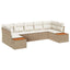 Havesofa Sæt med pude 7 pcs Beige og creme Polyrattan