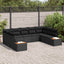 Havesofa Sæt med pude med opbevaring 5 pcs Sort Polyrattan