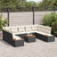 Havesofa Sæt med pude 5 pcs Sort og Cream Polyrattan