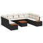 Havesofa Sæt med pude 5 pcs Sort og Cream Polyrattan