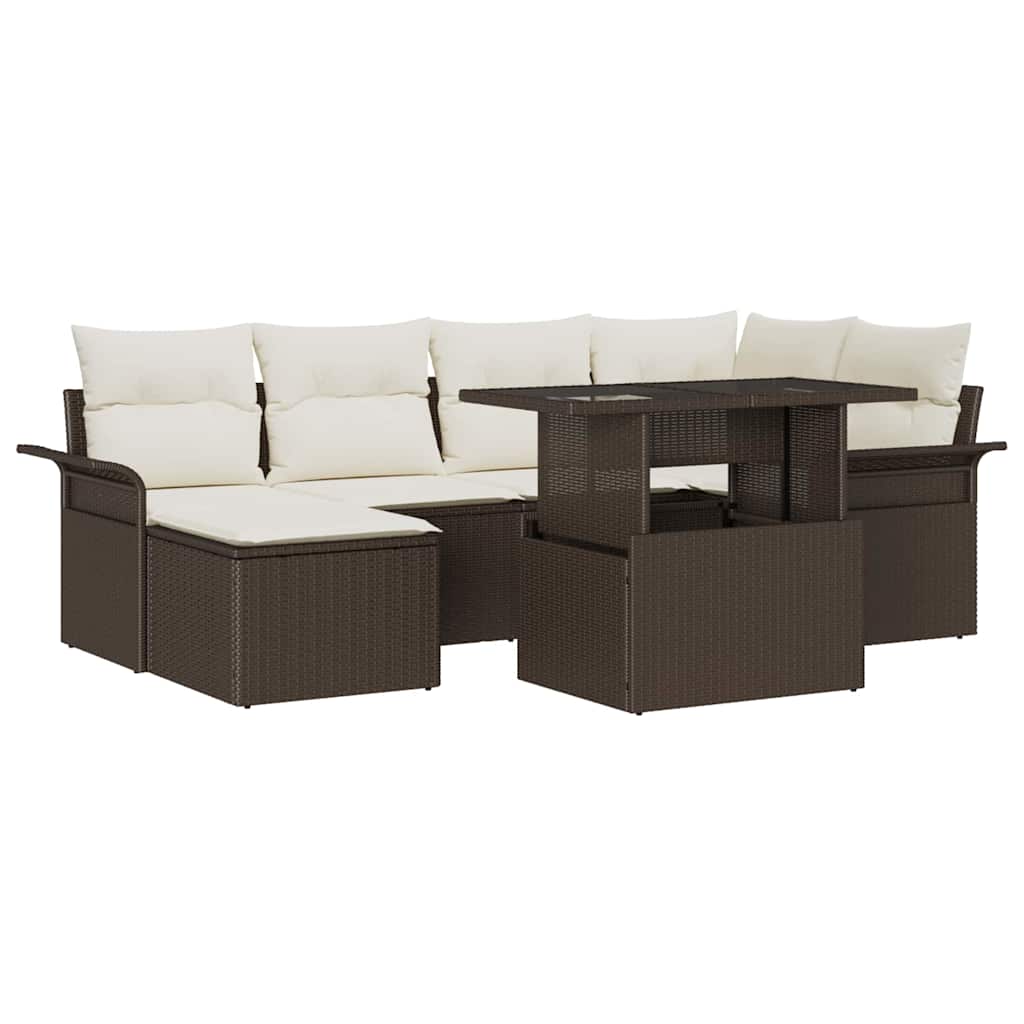Havesofa Sæt 7 stk. Brun