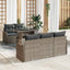 Havesofa Sæt med pude med pude 6 pcs Grå Poly Rattan