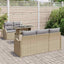 Havesofa Sæt med pude med pude 6 pcs Beige Poly Rattan