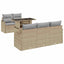 Havesofa Sæt med pude med pude 6 pcs Beige Poly Rattan