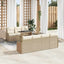 Havesofa Sæt med pude med opbevaring 8 pcs Beige Poly Rattan