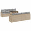 Havesofa Sæt med pude med opbevaring 9 pcs Beige Poly Rattan