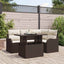 Havesofa Sæt med pude med pude 5 pcs Brun Poly Rattan