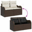 Havesofa Sæt med pude med pude 5 pcs Brun Poly Rattan