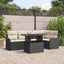 Havesofa Sæt med pude med pude 6 pcs Sort Poly Rattan