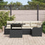 Havesofa Sæt med pude med pude 6 pcs Sort Poly Rattan