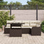 Havesofa Sæt med pude med pude 6 pcs Brun Poly Rattan