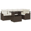 Havesofa Sæt med pude med pude 6 pcs Brun Poly Rattan