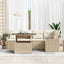 Havesofa Sæt med pude med pude 6 pcs Beige Poly Rattan