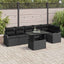 Havesofa Sæt med pude med pude 7 pcs Sort Poly Rattan