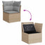 Havesofa Sæt 9 stk. Beige Poly Rattan