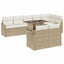 Havesofa Sæt med pude med pude 9 pcs Beige Poly Rattan
