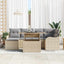 Havesofa Sæt med pude med opbevaring 7 pcs Beige Poly rattan