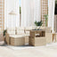 Havesofa Sæt 7 stk. Beige [Syntetisk]: Poly Rattan
