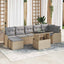 Havesofa Sæt med pude med opbevaring 8 pcs Beige Poly rattan