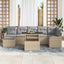 Havesofa Sæt med pude med opbevaring 8 pcs Beige Poly rattan