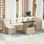 Havesofa Sæt 8 stk. Beige [Syntetisk]: Poly Rattan