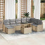 Havesofa Sæt med pude med opbevaring 9 pcs Beige Poly rattan