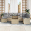 Havesofa Sæt med pude med opbevaring 9 pcs Beige Poly rattan