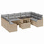 Havesofa Sæt med pude med pude 10 pcs Beige Poly Rattan