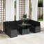 Havesofa Sæt med pude med pude 10 pcs Sort Poly Rattan