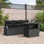 Havesofa Sæt med pude med pude 5 pcs Sort Poly Rattan