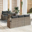 Havesofa Sæt med pude med pude 6 pcs Grå Poly Rattan