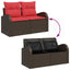 Havesofa Sæt med pude med opbevaring 6 pcs Brun Poly Rattan