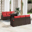 Havesofa Sæt 7 stk. Brun Poly Rattan