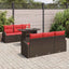 Havesofa Sæt 7 stk. Brun Poly Rattan