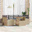 Havesofa Sæt 7 stk. Beige Poly Rattan