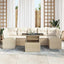 Havesofa Sæt 8 stk. Beige Poly Rattan