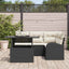 Havesofa Sæt med pude med opbevaring 5 pcs Sort Poly rattan