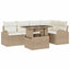 Havesofa Sæt med pude med opbevaring 6 pcs Beige Poly rattan