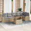 Havesofa Sæt med pude med opbevaring 7 pcs Beige Poly rattan