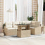 Havesofa Sæt med pude med opbevaring 6 pcs Beige og creme