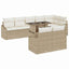 Havesofa Sæt med pude med opbevaring 9 pcs Beige og creme
