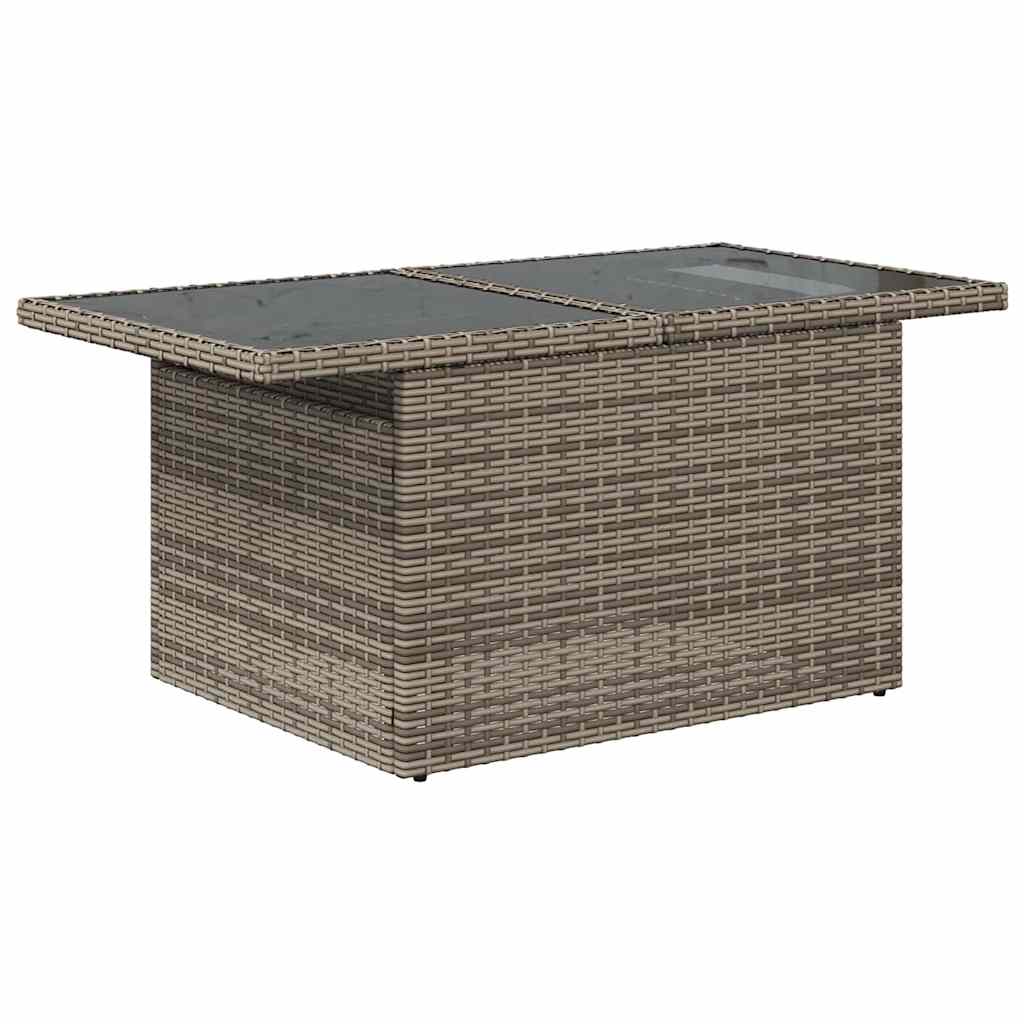 Havesofa Sæt 8 pcs Grå Poly Rattan og pulverlakeret stål
